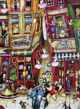 现货包邮 睿思Ravensburger德国进口益智拼图15275热闹街景1000片