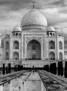 新款包邮Interdruk波兰进口益智风景拼图印度泰姬陵500片黑白建筑