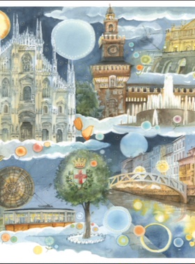 包邮 包邮Akena意大利进口成人益智对吗拼图 GO24-02米兰1080片