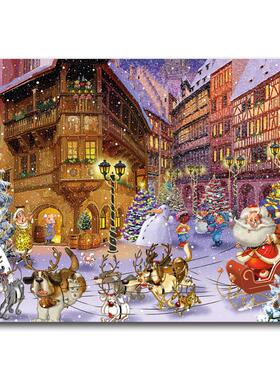 新款包邮 奥地利Piatnik进口成人益智卡通拼图5546圣诞小镇1000片