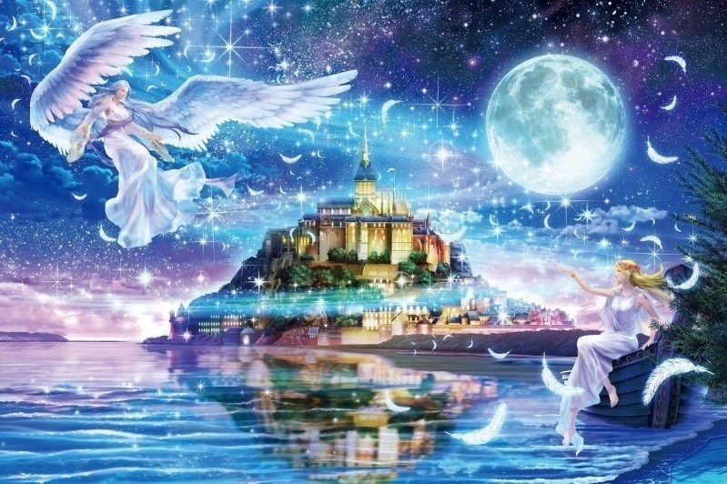 现货包邮 日本 EPOCH进口成人益智拼图12-059 梦幻天使1000片夜光