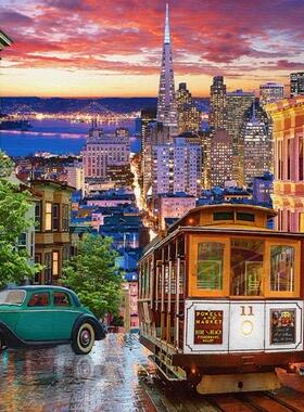 现货包邮 Castorland巧思波兰进口益智拼图53391旧金山电车500片