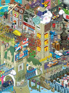 现货包邮 HEYE 德国进口益智拼图玩具 29935 伦敦之旅1000片方盒