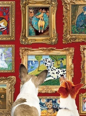现货包邮 加拿大Cobble Hill 进口益智拼图80014狗狗名画展1000片