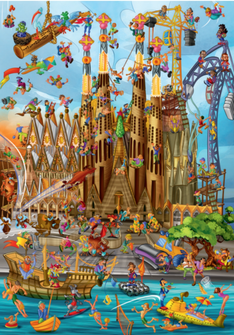 现货包邮 D-Toys罗马尼亚进口益智拼图61218CC16圣家大教堂1000片