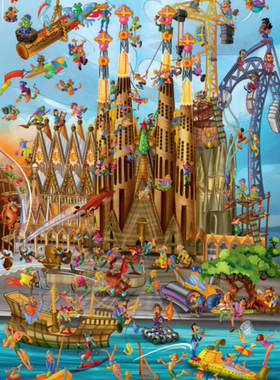 现货包邮 D-Toys罗马尼亚进口益智拼图61218CC16圣家大教堂1000片