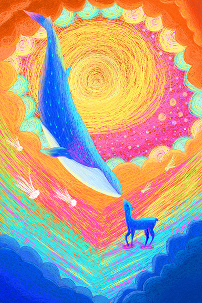 hare6授权首发 拼道成人益智拼图玩具 鲸鱼与鹿 归来1000片塑料片