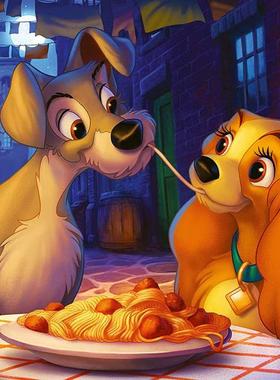 德国ravensburger睿思进口拼图13972苏西狗 烛光晚宴1000片迪斯尼