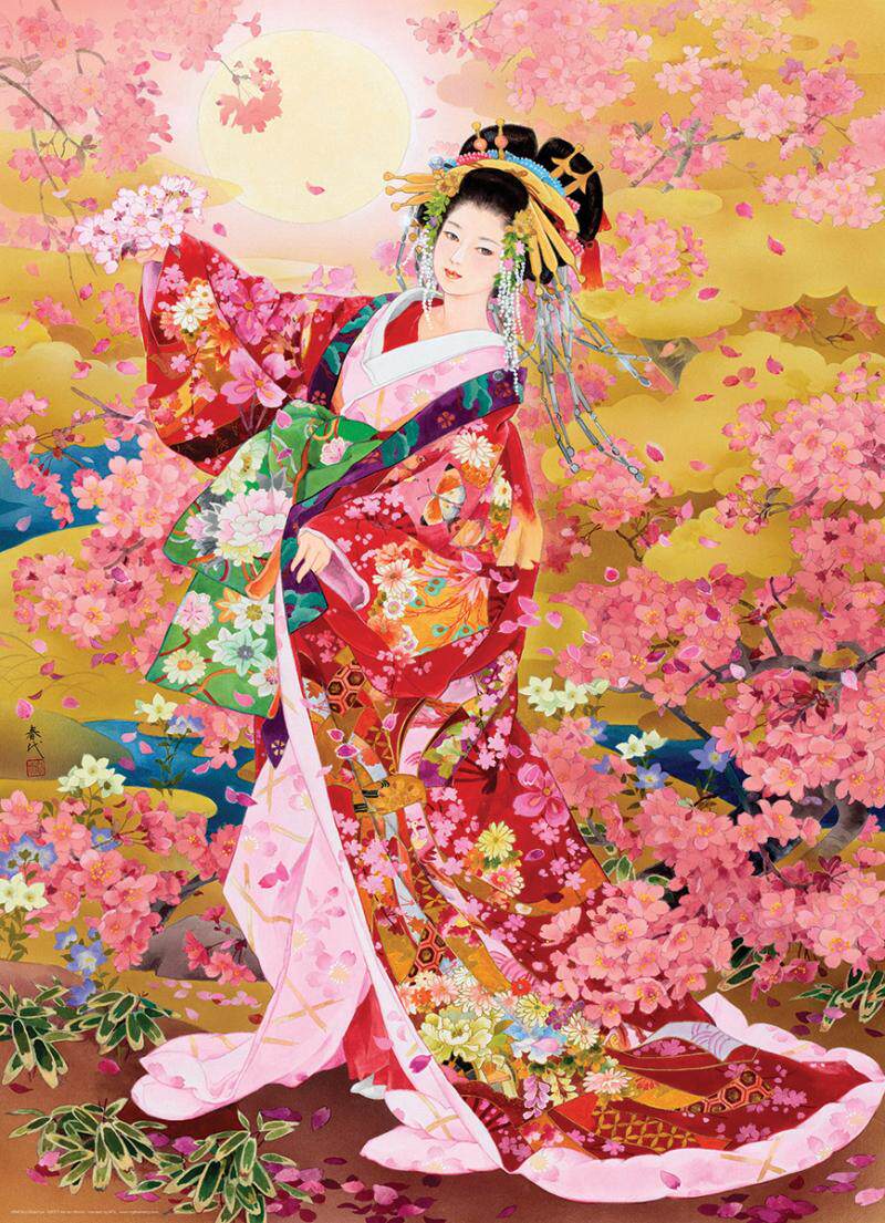 包邮欧版Eurographics加拿大进口益智拼图0984春代日本仕女1000片