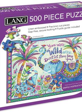 新款现货包邮 美国Lang进口成人益智动物拼图5039178大象500大片