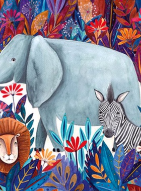 包邮 D-Toys罗马尼亚进口益智拼图72887TR04 大象 丛林动物1000片