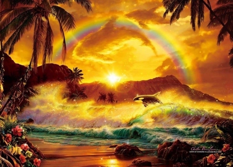 EPOCH益智拼图蓝鲸黎明彩虹