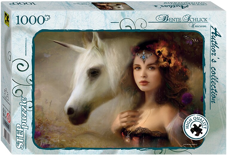 现货包邮俄罗斯Step Puzzle进口益智拼图79530美女与独角兽1000片
