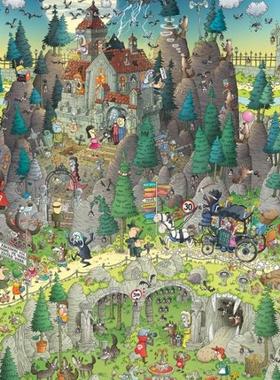 HEYE德国进口益智拼图29963特兰西瓦尼亚栖息地动物园1000片方盒