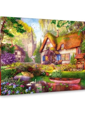 正品包邮波兰trefl欧洲进口益智风景拼图玩具10804林间小屋1000片