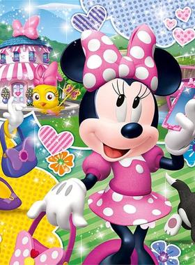 新款Clementoni意大利进口闪光拼图20146迪士尼米妮快乐助手104片