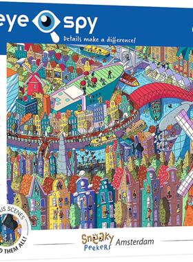 新款trefl欧洲进口益智拼图1000片疯狂城市窥探者 荷兰阿姆斯特丹