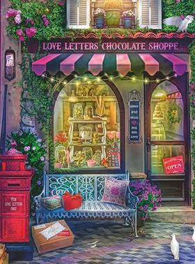 德国ravensburger睿思进口益智拼图17136情书巧克力商店1500片