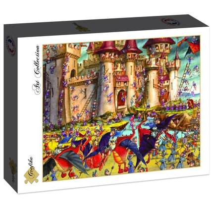 新款包邮法国Grafika进口益智卡通动漫拼图30381城堡攻防战2000片