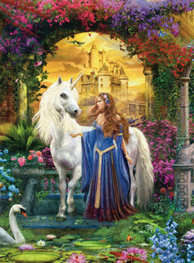 现货包邮Schmidt施密特德国进口益智拼图58210公主与独角兽2000片