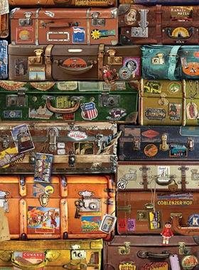 现货包邮 加拿大Cobble Hill进口成人益智拼图80195行李箱1000片