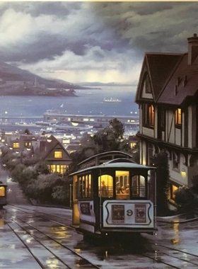 绝版现货 西班牙Educa进口益智拼图15176旧金山傍晚的电车1000片