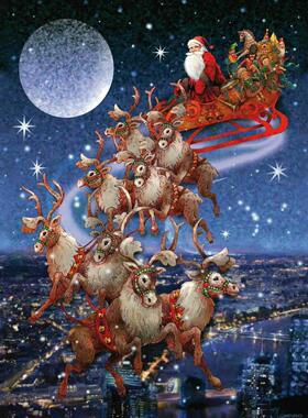 现货 奥地利Piatnik进口成人益智拼图5497坐雪橇的圣诞老人1000片