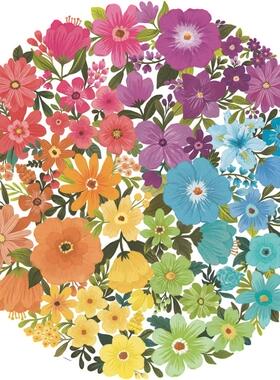 包邮 德国ravensburger睿思进口益智拼图17167彩色圆形花卉500片