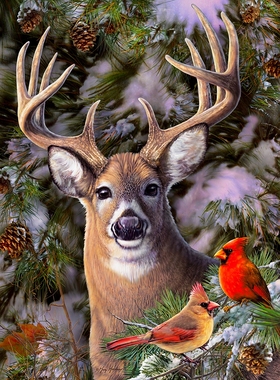 现货包邮 加拿大CobbleHill 进口成人益智拼图85014鹿与红雀500片