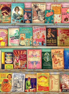 德国ravensburger睿思成人儿童益智拼图16412复古烹饪书籍500片