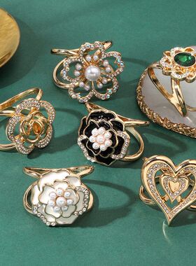 多用衣角瓣特大打结扣防滑扣配饰环五瓣花扣丝巾胸针服装西装百搭