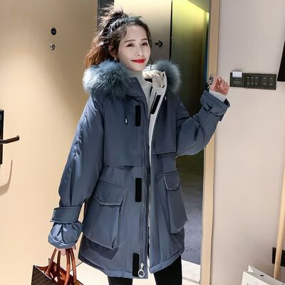 200斤特大码棉服女胖mm260中长款宽松加厚工装加肥加大派克服外套