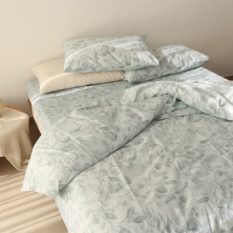 出口北欧80支埃及棉贡缎 100纯棉被套全棉双人1.5m1.8m床单高档床