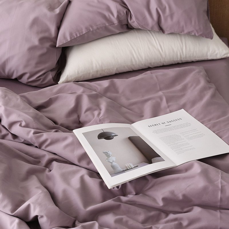 2026春新品外贸出口欧美60支加厚纯棉贡缎双人被套高档全棉四件套