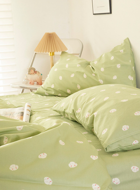 小荷外贸 原创韩系卡通全棉床单单件少女被套100棉学生宿舍三件套