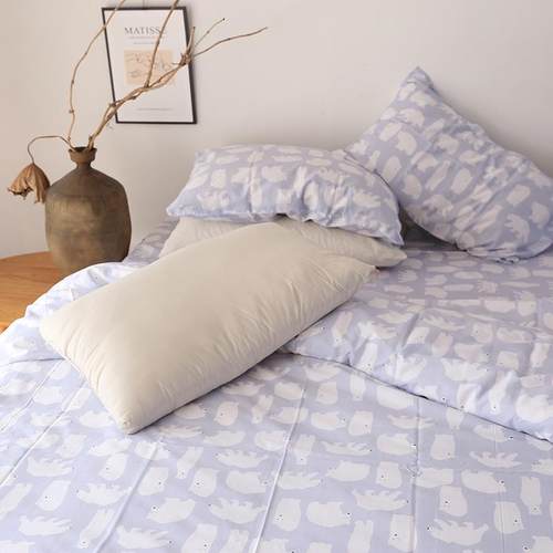 100纯棉斜纹床单单件~全棉小清新单双人被套 学生宿舍枕套三件套