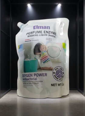 英国ELMAN香水酵素洗衣液2kg天然手洗机洗新婴儿宿舍补充装特惠装