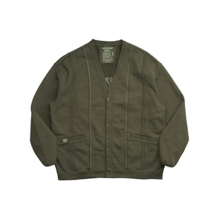 STRL 造旧慵懒感刺绣LOGO抓绒宽松开胸卫衣 24FW