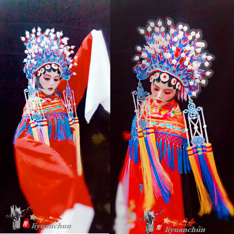 凤冠霞帔国潮抖音写真拍照服装霞披霞佩戏曲戏剧花旦贵妃醉酒影楼