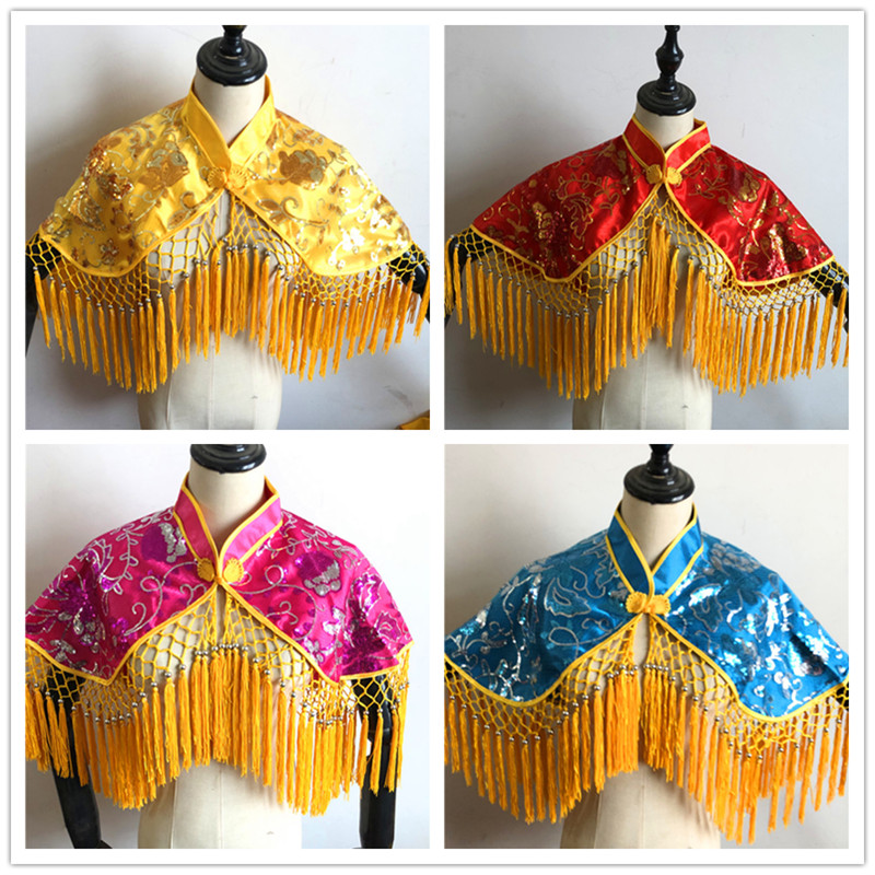 新娘戏曲玫红色披肩