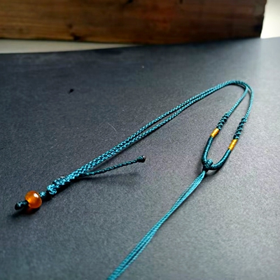 原创手工蜡线编织玉吊坠绳颈绳