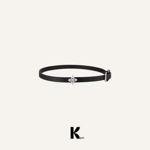 KEYT原创“old money”choker黑皮项链项圈手环