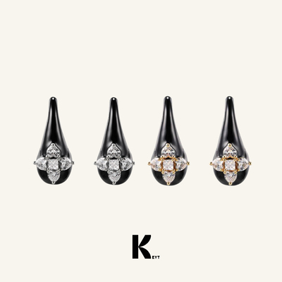 KEYT原创“old money”黑色十字锆石水滴耳环