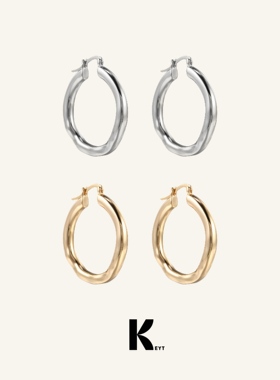 KEYT金银双色耳扣大耳圈