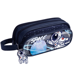 大容量笔袋高颜值文具盒男孩子简约铅笔盒2026新款男生款儿童多功能收纳包初中生小学生拉链文具袋多层帆布袋