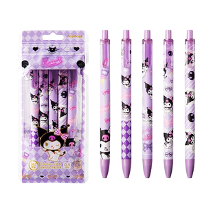 正版三丽鸥按动中性笔刷题笔库洛米美乐蒂高颜值限定女孩学生专用ST头黑笔可爱少女心黑色水笔速干圆珠签字笔