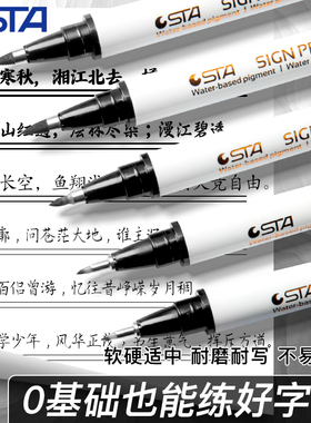 STA斯塔3751秀丽笔防水自带笔锋的笔软笔书法练字专用签名有笔锋的签字笔学生大中小楷细毛笔美术字帖笔软头