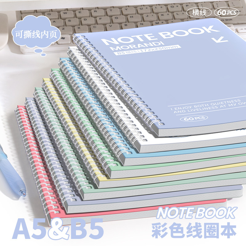 加厚线圈笔记本子B5初高中记事本高颜值萌宠可爱卡通少女心学生用小猫A5大学生考研记录本日记本ins风摘抄本