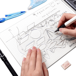 多功能函数几何尺学习图像图形套尺数学初高中生模板尺工公能作图大象尺子学生万能万用直尺制图绘图画图套装