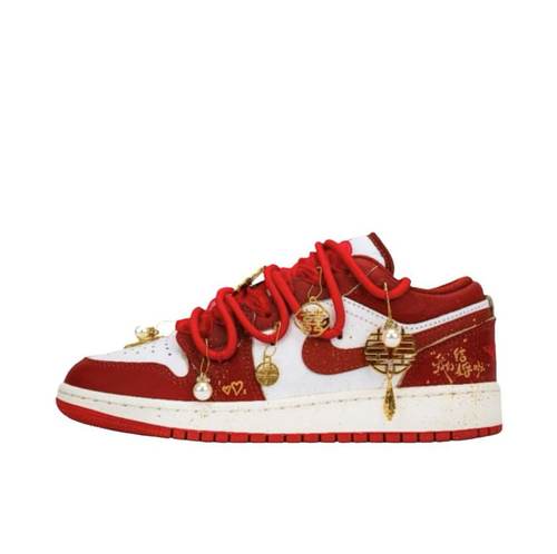 【定制球鞋】Jordan Air Jordan 1 婚鞋 秀禾我们结婚啦手绘红白